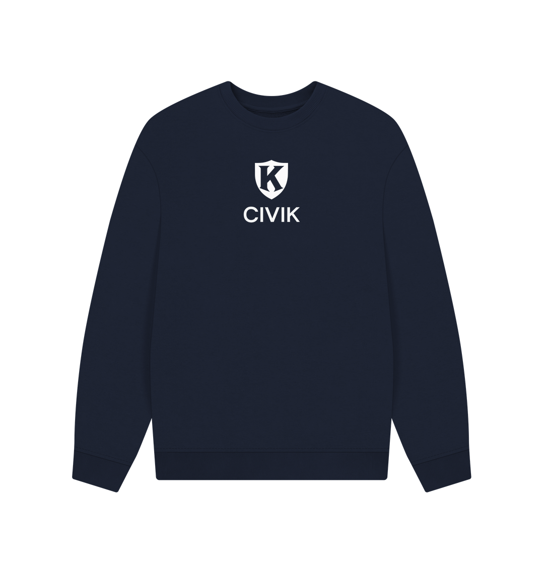 Navy Blue Printed Sweater