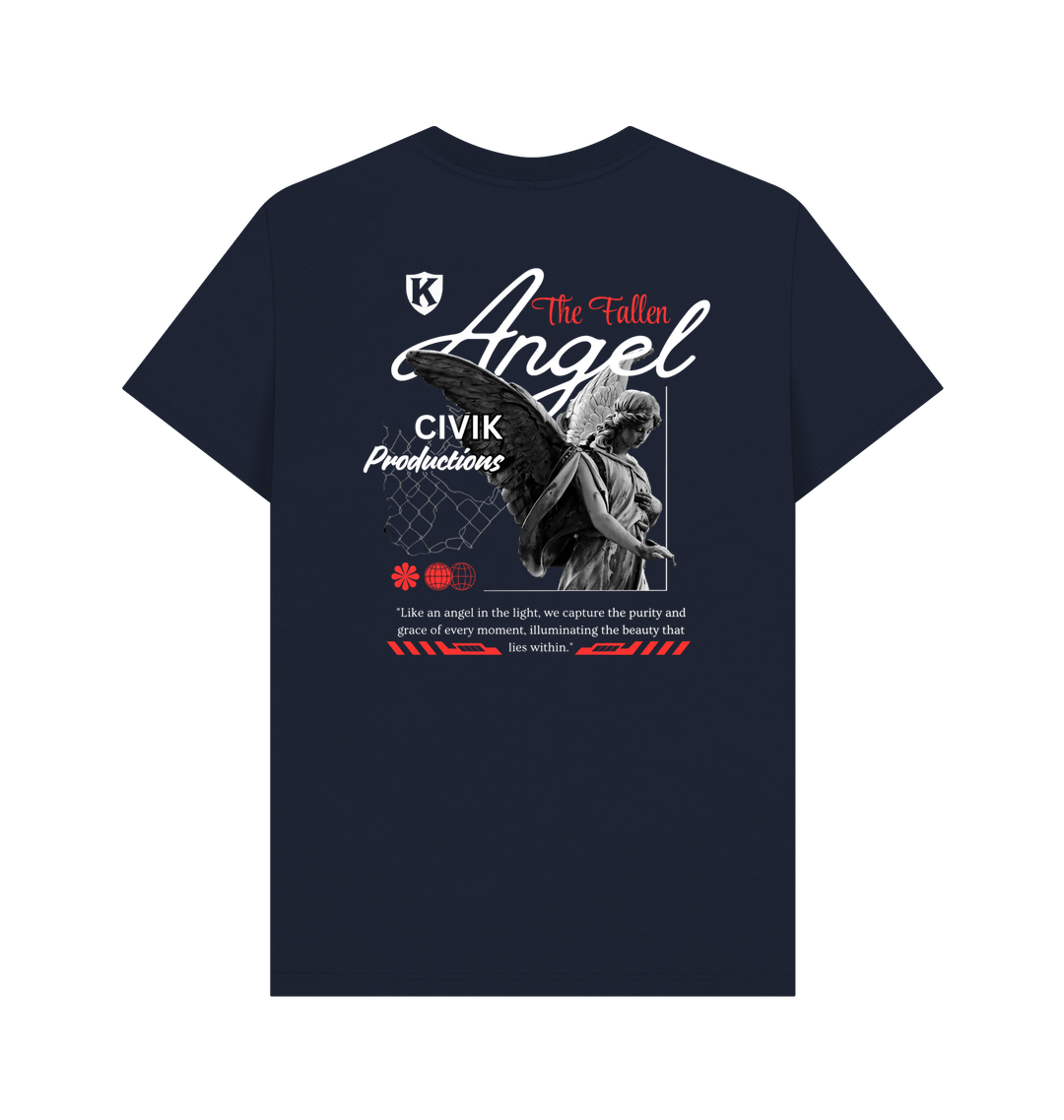 Navy Blue Printed T-shirt Back