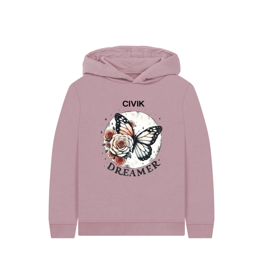 Mauve Printed Kids Hoodie