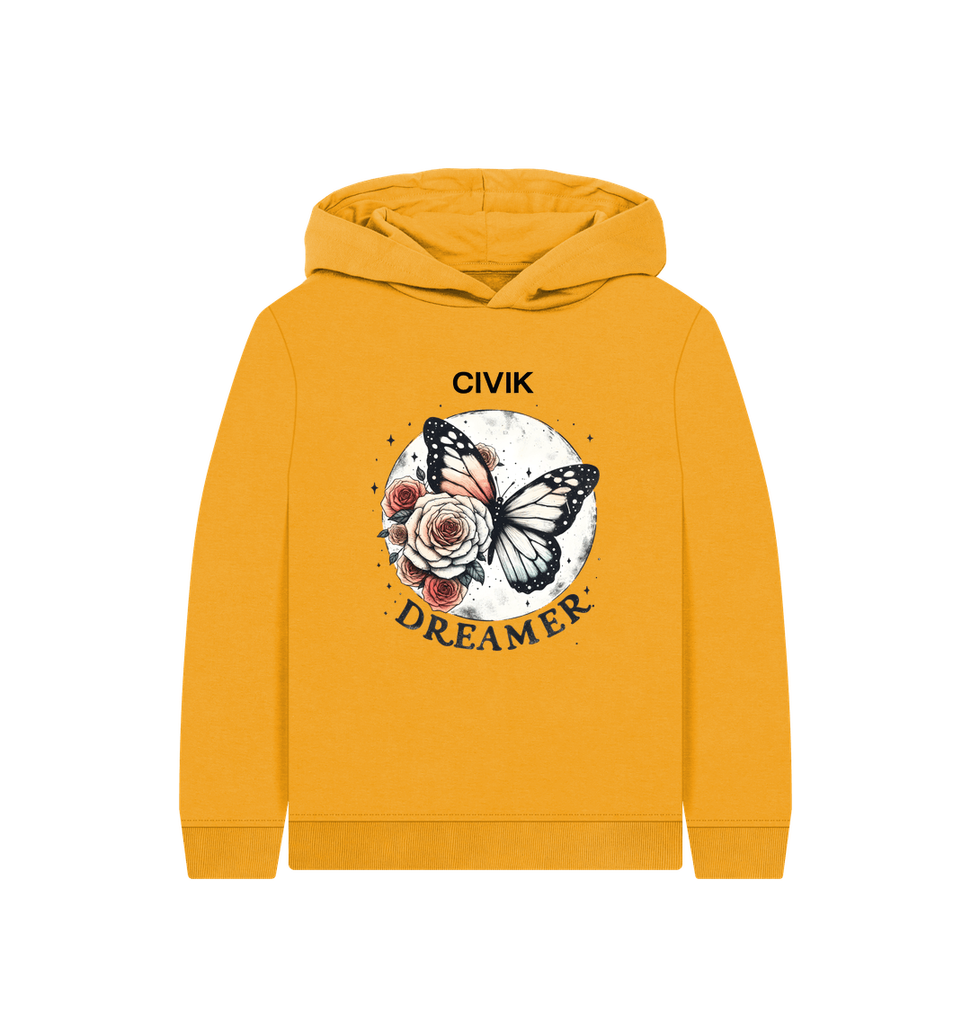 Mustard Printed Kids Hoodie
