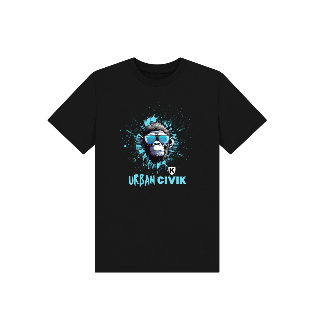 Black Printed Kids T-Shirt