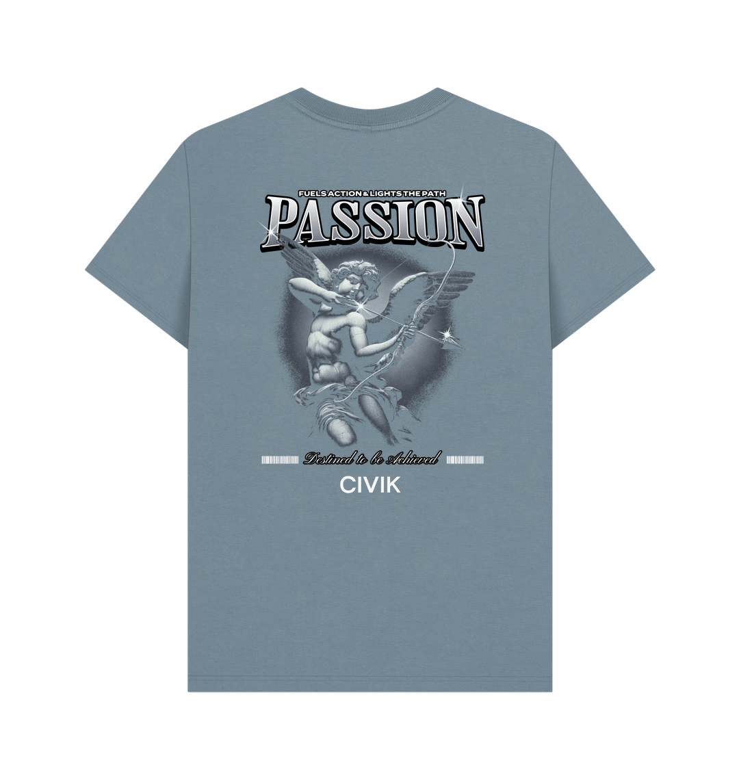 Stone Blue Printed T-shirt Back