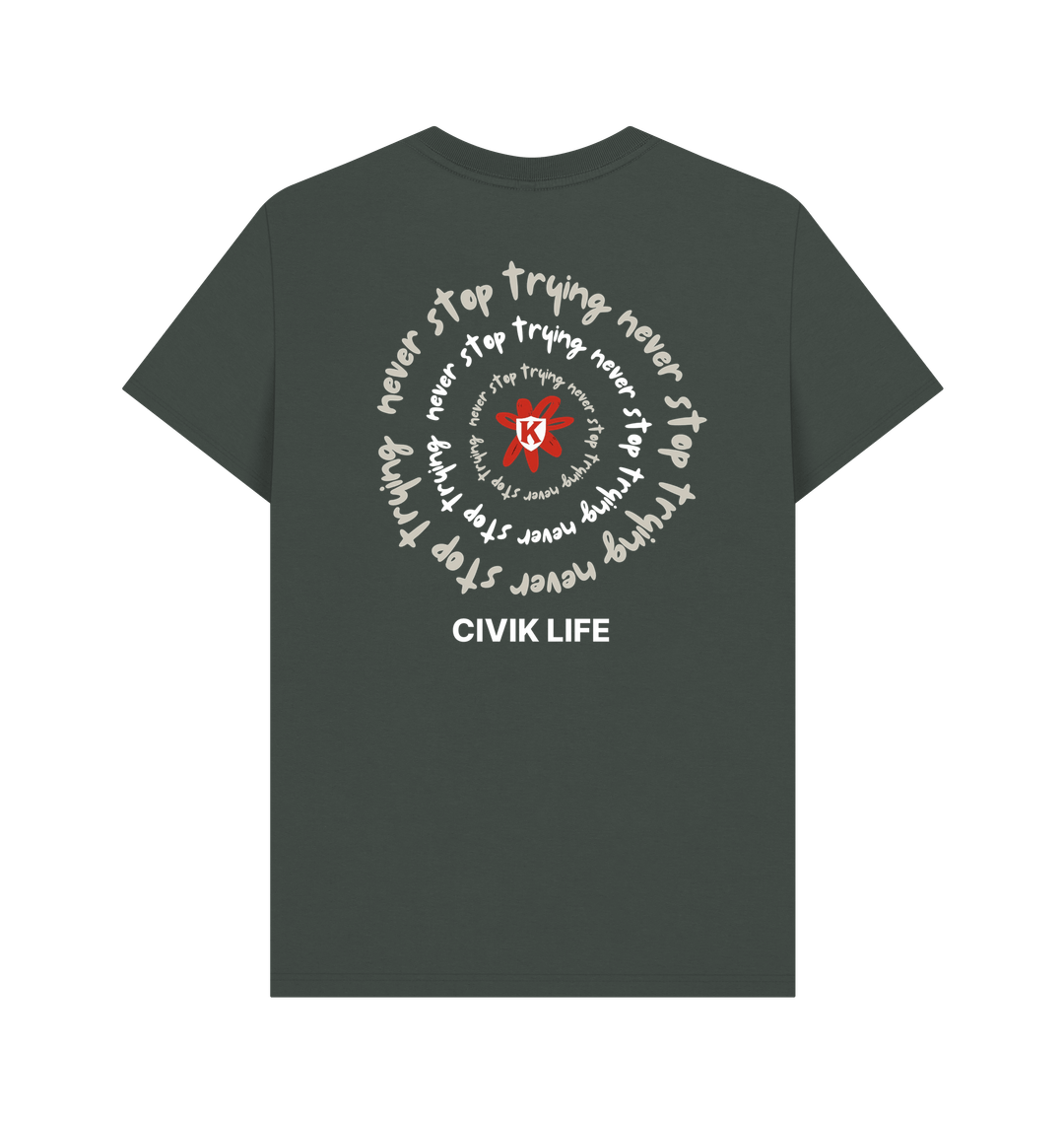 Dark Grey Printed T-shirt Back