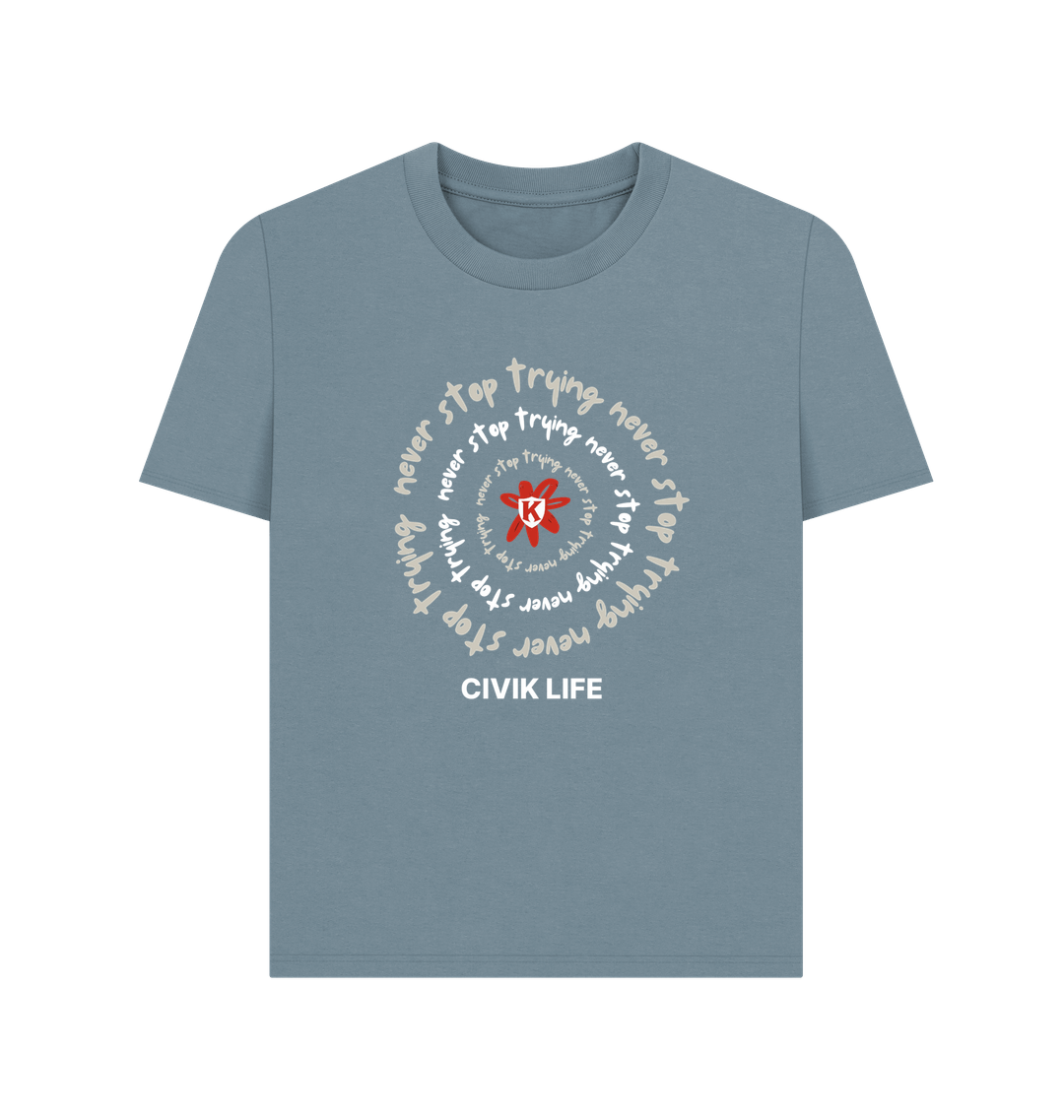 Stone Blue Printed T-shirt