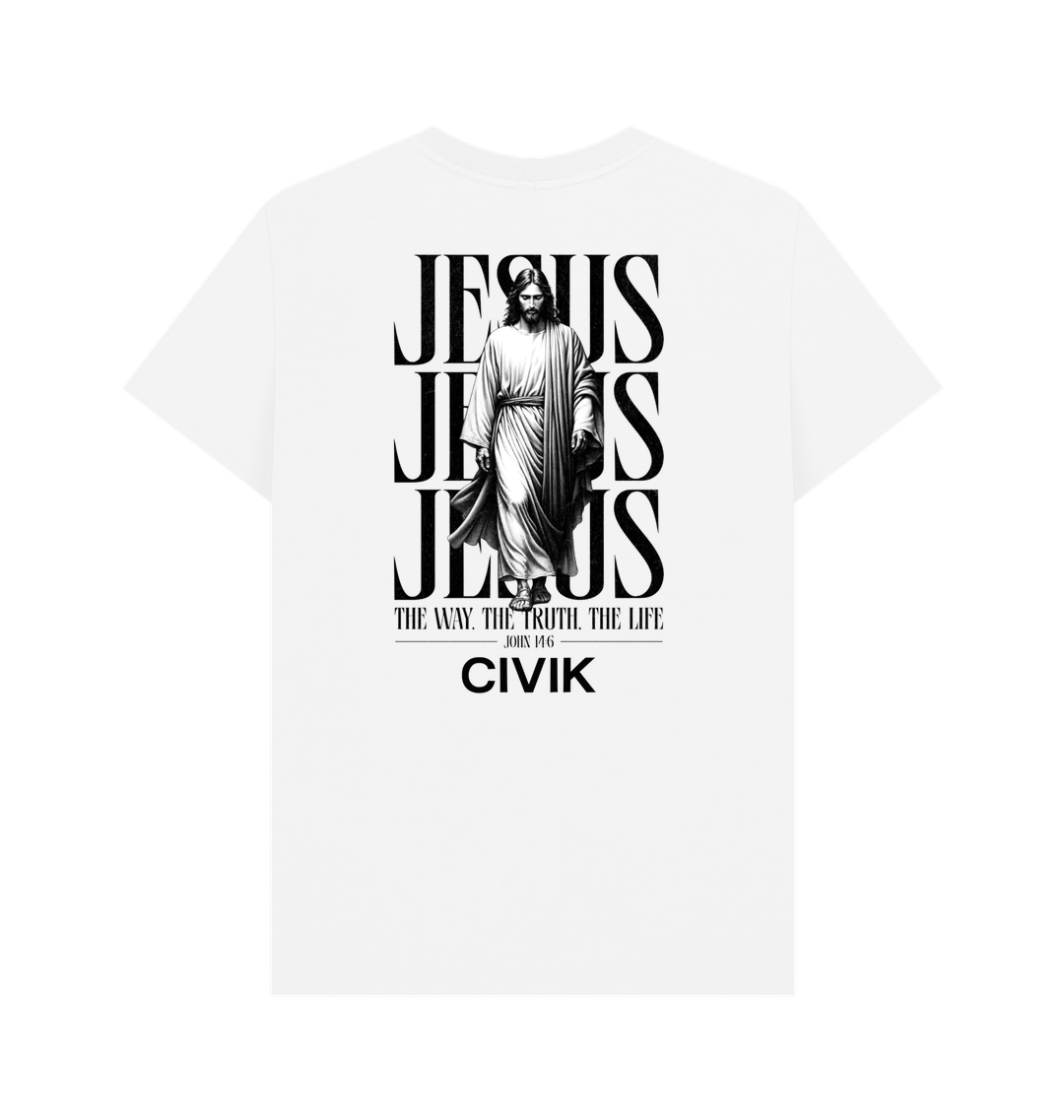 White Printed T-shirt Back
