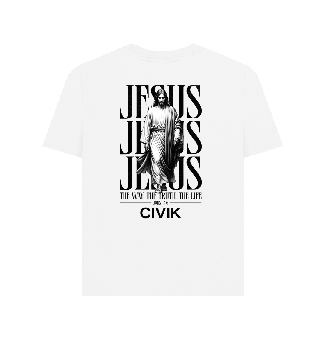 White Printed T-shirt Back