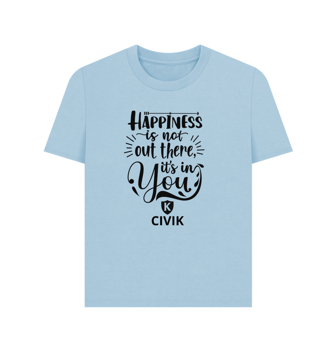 Milky Blue Printed T-shirt