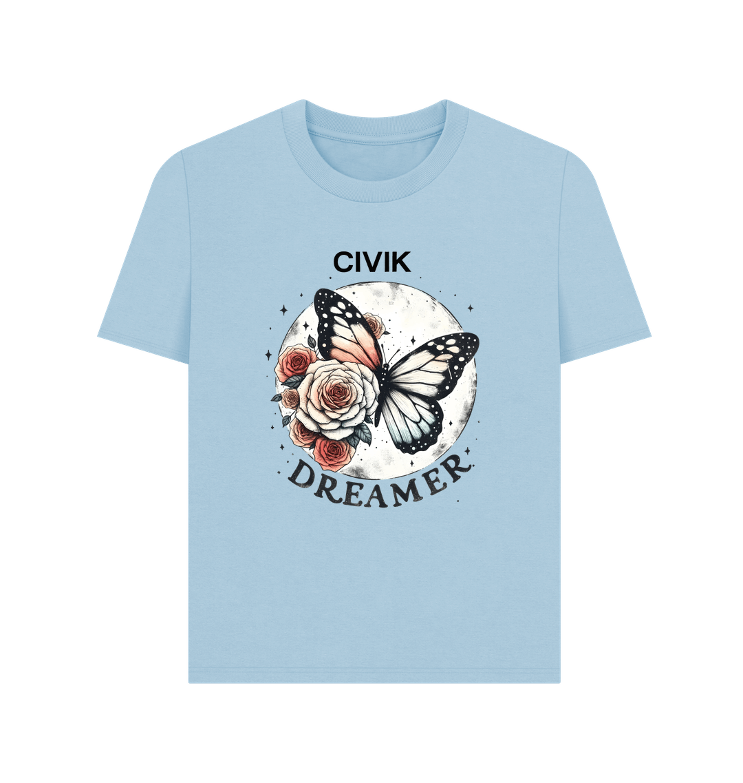 Milky Blue Printed T-shirt