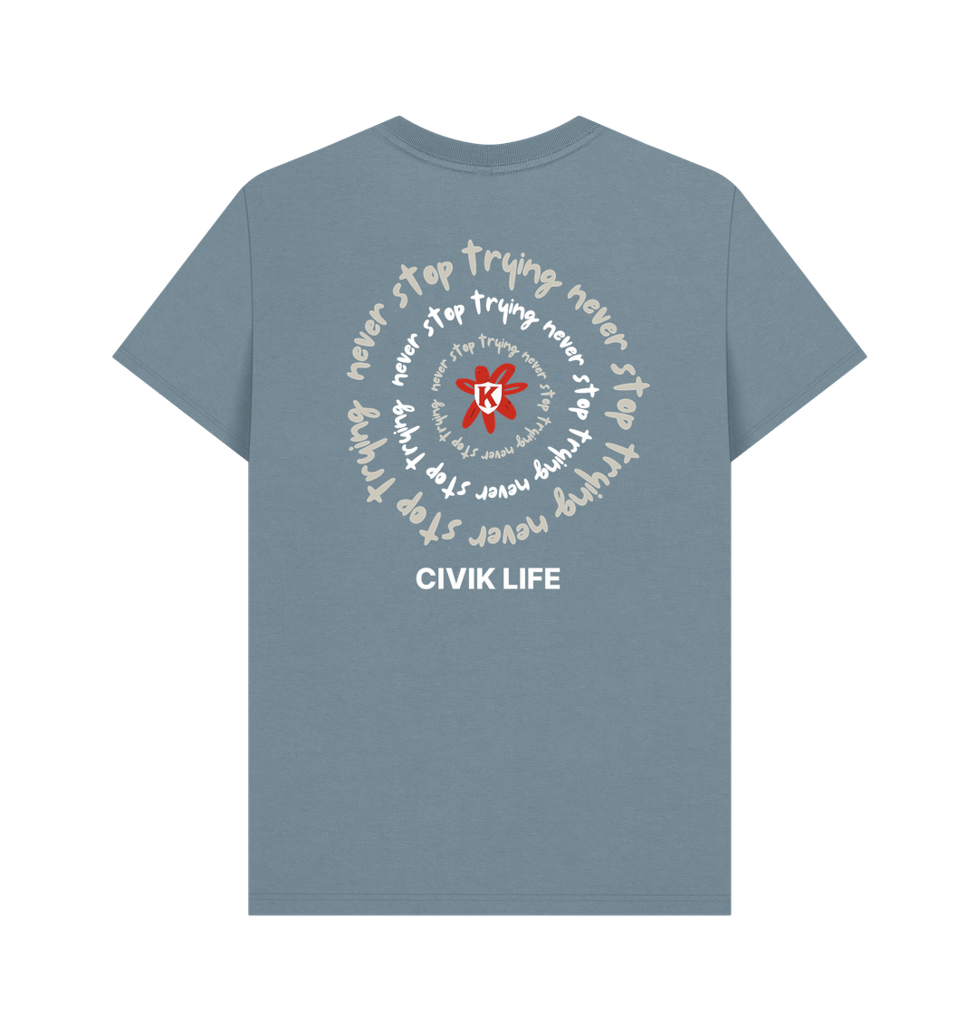 Stone Blue Printed T-shirt Back
