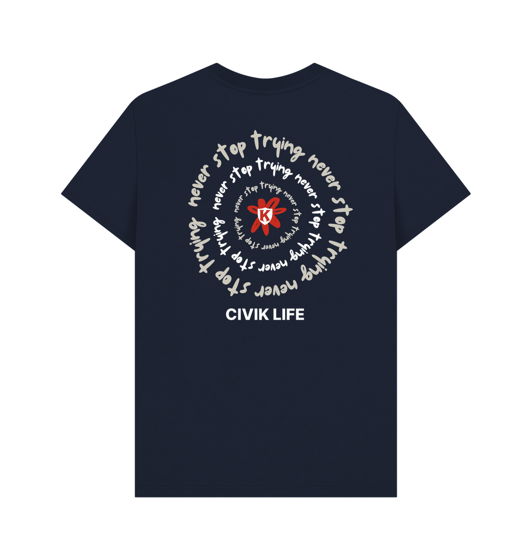 Navy Blue Printed T-shirt Back