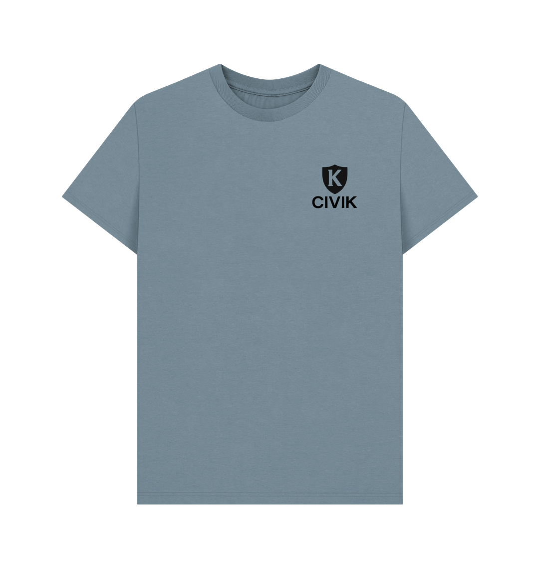 Stone Blue Printed T-shirt Front