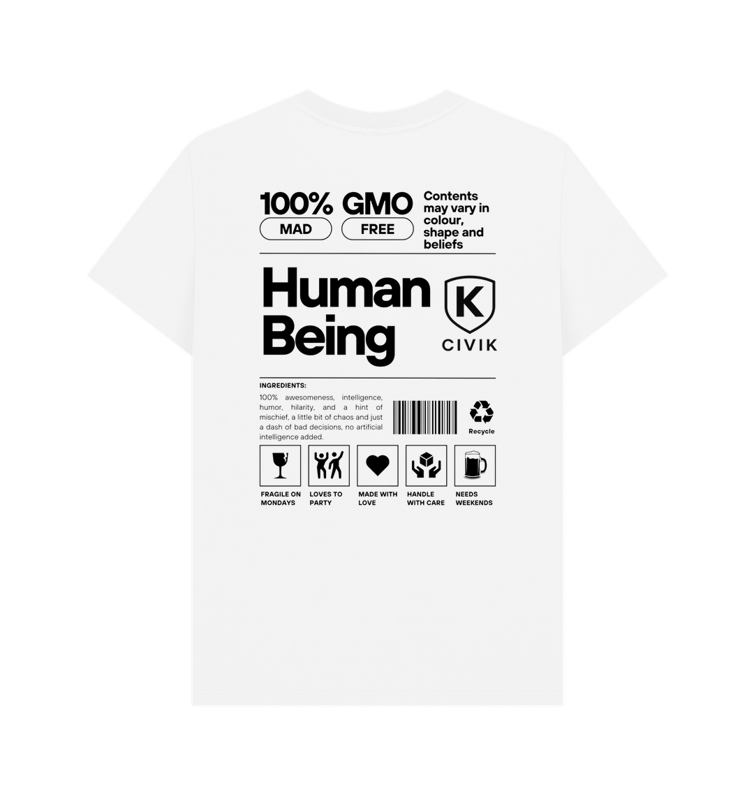 White Printed T-shirt Back