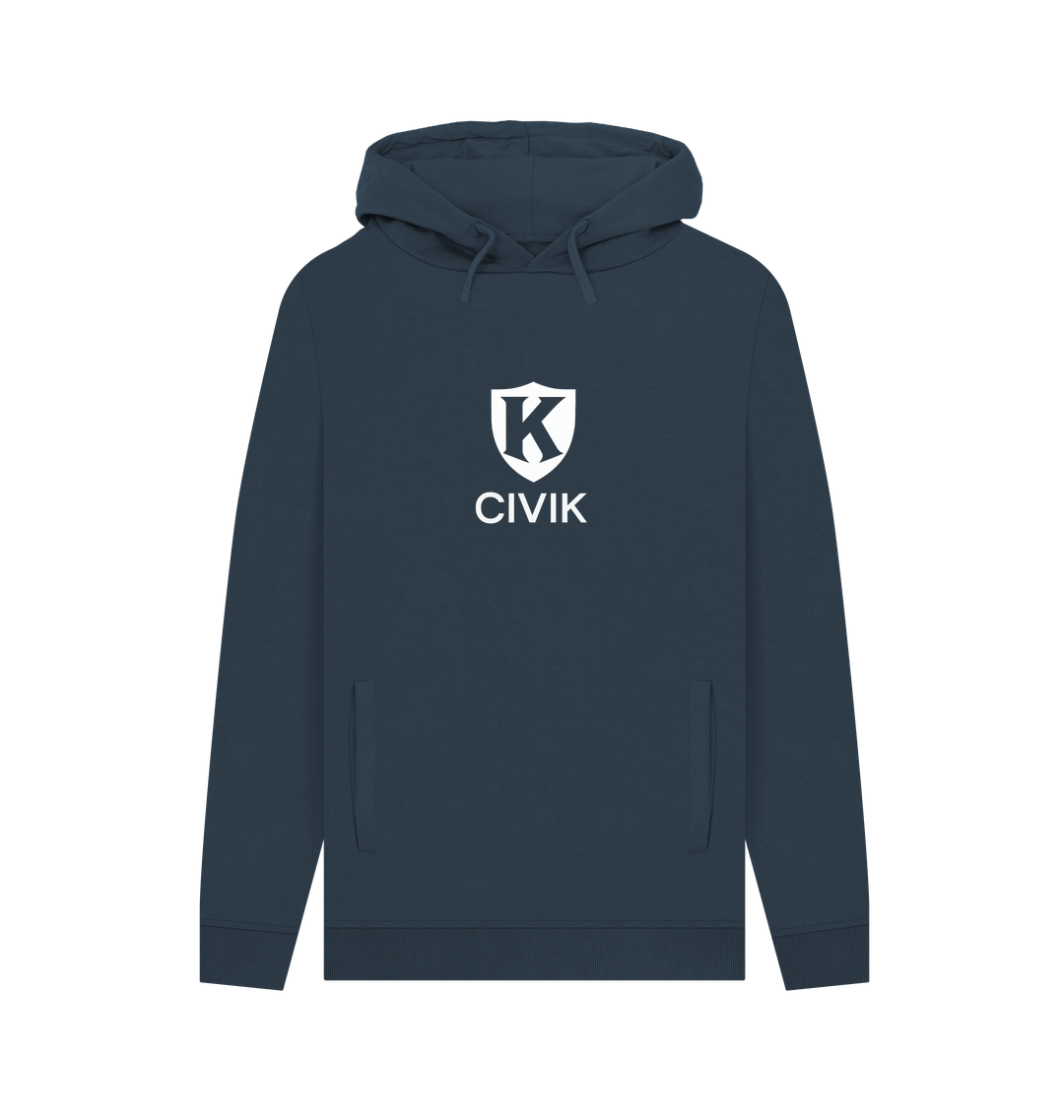 Navy Printed Hoody