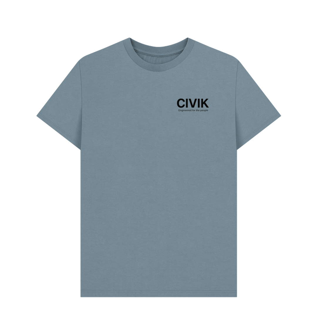 Stone Blue Printed T-shirt Front