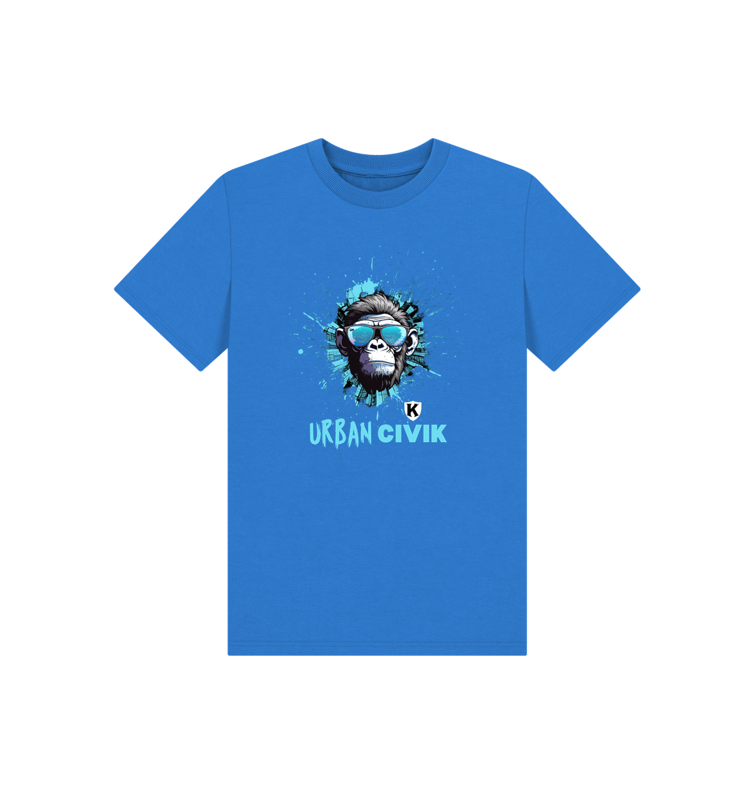 Bright Blue Printed Kids T-Shirt