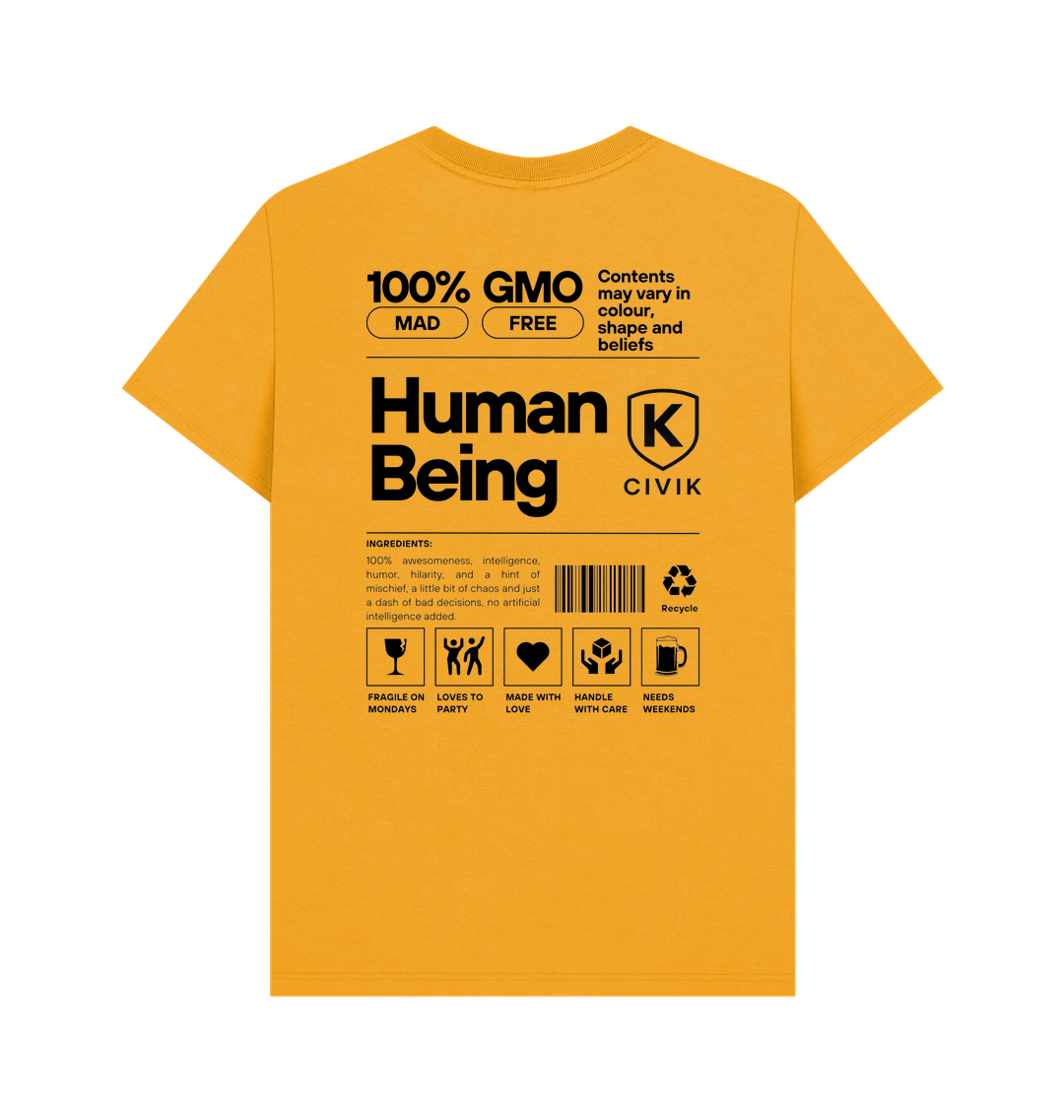 Mustard Printed T-shirt Back