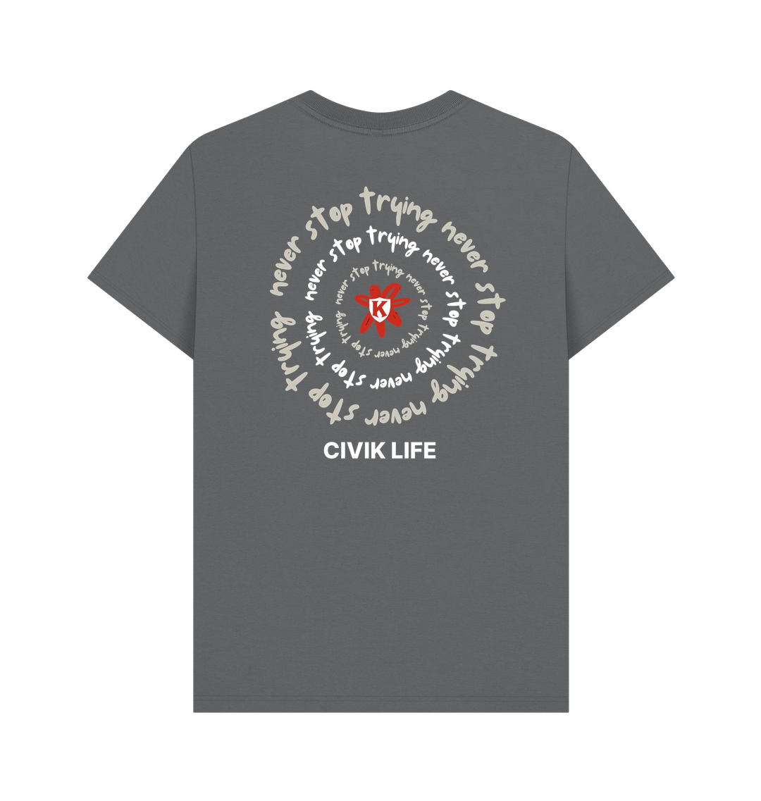 Slate Grey Printed T-shirt Back