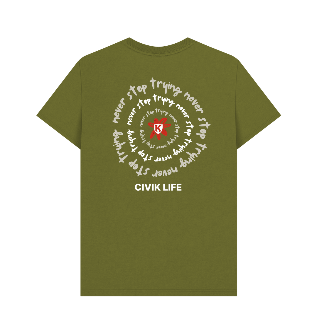 Moss Green Printed T-shirt Back